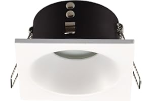 wonderlamp - Empotrable para baños o exteriores Lutar, IP 65, Empotrable moderno, Blanco, para interior/exterior, Cuadrado
