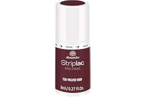 ‎ALESSANDRO alessandro Striplac UV-Nagellack Velvet Red – Schonend und langanhaltend – Einfache Entfernung dank Peel-Off-Technologie – Vegan und tierversuchsfrei – 8 ml