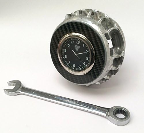 Force India F1 racecar wheel nut office desk clock bedside mantle guys mans Formula 1 accessory racing driving motorsport gift carbon fibre fiber