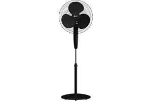 Orient Electric Stand 81 400 MM Pedestal Fans | 100% Copper Motor, High Air Delivery | Millitary Grade Guard | 3 Speed Control, Adjustable Height| Stand Fan for Home |2 Year Warranty by Orient |Black