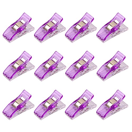 Generic 50 Stück Wonderclips Stoff Clips Klemmen Nähklammern Klammern 2.7x1cm – Lila - 7