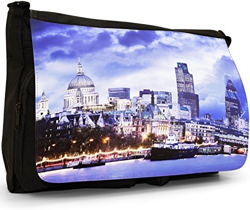 Magnificent London Skyline With St Pauls Cathedral Black Large Messenger School Bag
