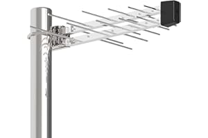 SZKALAK Antenna TV Esterno - Antenna TV Amplificata Potente Facile Installazione, Long Range Reception Antenna TV Portatile Support 4K 1080p VHF UHF DVB-T/DVB-T, Cavo Coassiale 8M