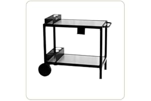 LITTLE BALANCE 8573 Chariot Multi-Pro, Chariot pour Plancha Barbecue, Desserte à roulettes, Acier 1090 x 570 x 870 mm INOX/Noir