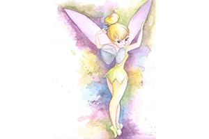 DVBQQWE Kit completo de pintura de diamantes de Campanilla para adultos, pintura de diamante 5D con diamantes, kit de pintura de bricolaje por número con arte de gemas de 12 x 16 pulgadas