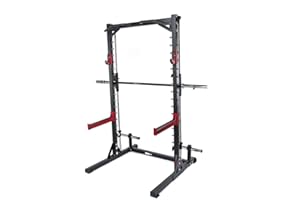 ‎FUEL FITNESS Fuel Fitness Smith Machine Multipresse HR500 mit Klimmzugstange, Multipresse Squat Rack mit geführter Langhantel mit Sicherheitsablagen, Kniebeugeständer mit Klimmzugstange, bis 272kg belastbar