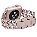 Produktbild Apple Watch Armband, PUGO TOP Solides Edelstahl Cowboy Art Gliederarmband für Apple Watch Serie 2 und Serie 1 Alle Modelle, 42mm Rose Gold