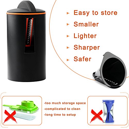 Ipow 2 Klingen Gemüse Spaghetti Schneider mit Sparschäler und Reinigungsbürste. Perfekt für Gemüse Spiralschneider, Kartoffel, Zucchini, Spargelschäler, Gurkenschneider, Spülmaschinenfest - 2