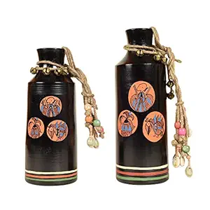 Earthen Vases Handpainted in Madhubani Tattoo Art