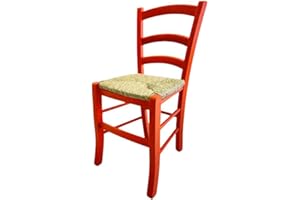 ZStyle Sedia Venezia Legno Colorata Ristorante Agriturismo Cucina Casa Paglia - Verde Blu Giallo Rosso (Arancione)