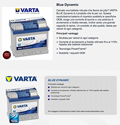 VARTA Blue Dynamic B18 12V 44Ah 440A batería para coche
