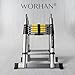 Produktbild WORHAN® 3.8m TELESKOPLEITER 2 in 1 ANLEGELEITER KLAPPLEITER ALU TELESKOP LEITER MULTIFUNKTTIONS LEITER 380cm K3.8 (....3.8m A-Line)
