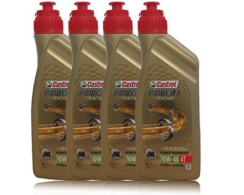 4X LITRI OLIO MOTORE MOTO CASTROL POWER 1 RACING 4T 10W40 - Offerta valida fino ad esautimento scorte