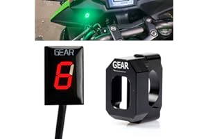 MOQIAOSEIKO Indicador de marcha digital LED de 1 a 6 velocidades resistente al agua compatible con Kawasaki ER6N Z1000 SX Nin & ja 400 650 Z800 Z750 Versys 650 Z650 W800 Nin & ja 300 Vulcan