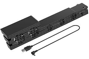 OSTENT 5-Fan Super Turbo Temperaturregelung Kühlventilator Kühler Wärmeabzug für Sony PS4 Pro Konsole Farbe Schwarz
