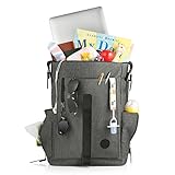 GAGAKU Wasserdicht Wickelrucksack Aktualisierung Ausgabe Große Wickeltasche Rucksack mit Wickelunterlag – Grau - 3