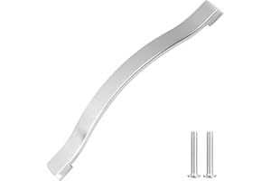 Decoranddecor Bow Style Polished Chrome Kitchen Bathroom Cabinet Door Drawer Furniture Handles (128mm Hole Center, Polished Chrome)