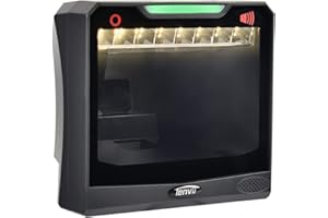 LENVII Scanner Code à Barres Mains Libres,Omnidirectional Auto Lecteur de Code Barre USB 1D/2D/QR Barcode Scanner,Scanner code barre Prend en charge la numérisation des code barres à partir de l'écran