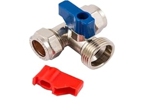 HEP BRINGING YOUR SPACE TO LIFE hep® Washing Machine, Dishwasher Appliance Valve Tap Tee Handle, 15mm x 3/4-inch BSP
