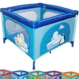 Infantastic Reisebett Kinderbett Klappbett, inkl. Matratze, Tasche & Spielringe (Farb- und Musterwahl)