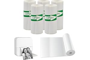 PAPP'N'ROLL Rotoli di carta per stampante termica, 57 x 30 mm, 5 rotoli, autoadesivi, senza BPA, compatibili con peripage A6, GuKKK