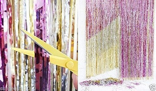 SUNBEAUTY Glitzervorhang Party Dekoration 91x240cm Folie Türvorhang - 5