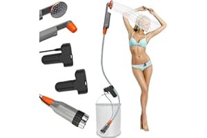 ZOOMA titivate Portable Shower Camping, Outdoor Shower with Rechargeable Battery, Water Pump and Build-in Water Filtration System