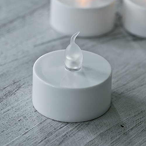 12 led flammenlose kerzen, elektrische flackernde batteriebetriebene teelichter, led votivkerzen warme weiße - 2