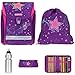 Produktbild 5 Teile Set HERLITZ Schulranzen MIDI PLUS Ranzen Tornister für Mädchen und Jungen + Flasche (MELODY Star 722)