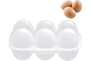 POVANJER 6 cajas de almacenamiento para huevos, 6 cajas de huevos de rejilla, caja transparente para huevos, cesta para huevos, para nevera, camping, picnic, senderismo, viajes, al aire libre, carrito de