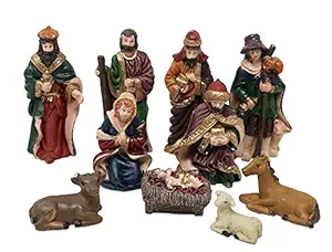 APSAMBR-Statue Nativity Scene Set Baby Jesus Manger Christmas Crib Figurines Miniatures Ornament Church Xmas Gift Home Decoration