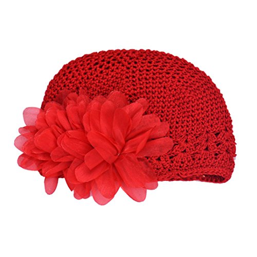 Tonsee Flower Toddlers Infant Baby Girl Lace Hair Band Headband Headwear Hat (Red)