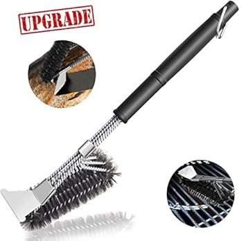 Dr Nezix Barbecue Grillbrste Und Schaber Safe 18 Edelstahl Woven Draht 3 In 1 Bbq Borsten Grills Reiniger Zubehr Kit Fr Weber Gas Holzkohlegrill Durable Effektive Barbecue Tool