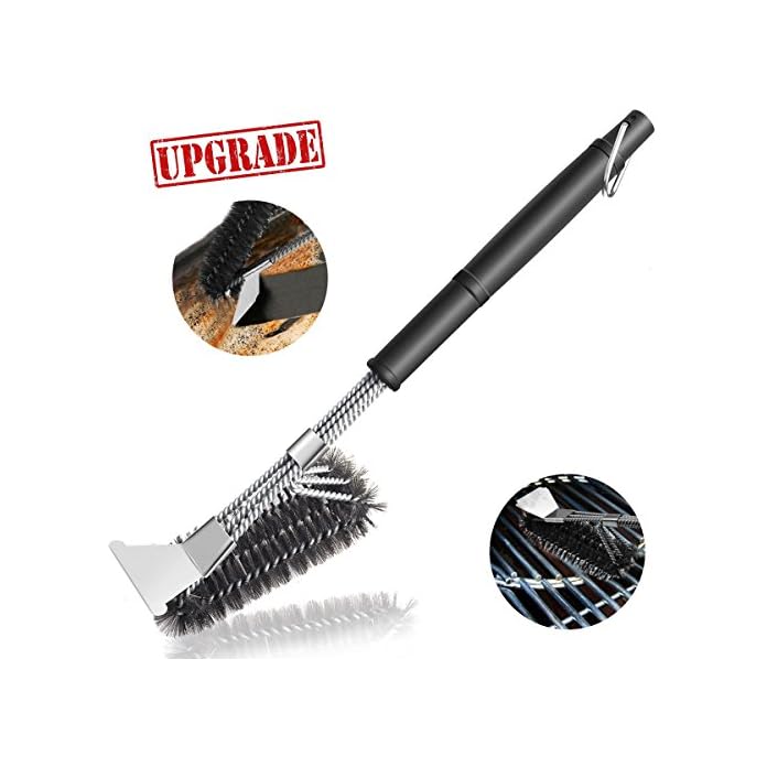 Dr Nezix Barbecue Grillbrste Und Schaber Safe 18 Edelstahl Woven Draht 3 In 1 Bbq Borsten Grills Reiniger Zubehr Kit Fr Weber Gas Holzkohlegrill Durable Effektive Barbecue Tool