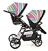Car Double Gemelar. Children different Ages. 2 Chairs + 1 Tote Bag + Accessories. negro-colores. Onyx Tandem