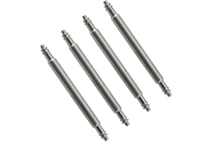 BUCKLE & STITCH Premium 22mm Spring Bar Pins | 1.8mm Diameter | 4 Pack | Stainless Steel | Watch & Strap Repair | Replacement Springbar Set | Ideal for Leather Silicone Rubber Watch Bands & Bracelets (22 mm)
