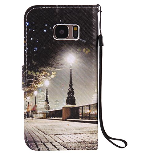 Feeltech Samsung Galaxy S7 Hülle PU-Leder und Brieftasche Bunte Muster Fall mit Magnetverschluss, Hybrid-Kickstand mit Stand-Funktion, schlagen Sie schützende weiche TPU Stoßstangenabdeckung und Kreditkartenhalter für Samsung Galaxy S7 Handgelenk Bügel-Buch-Art-Geldbeutel-Tasche mit 2 In 1 Berühren Sie Stift – London - 3