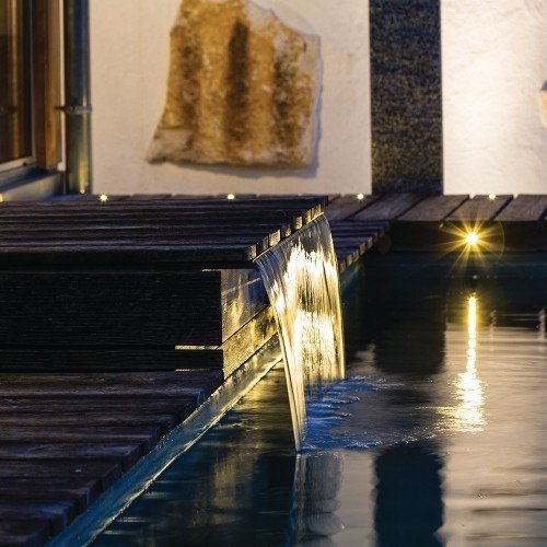 Seliger Wasserfall Aquafall 1500 mm Edelstahl silber Kaskaden Gartenteich 2. Wahl 100 mm Auslauflippe - 2