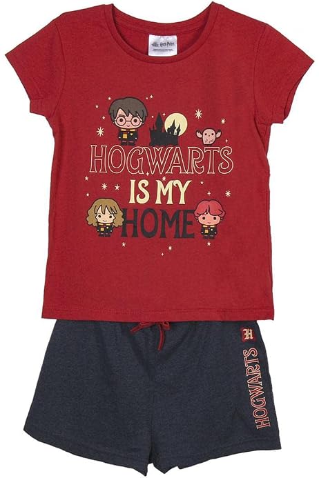 Pyjama 2 Pièces Harry Potter En Flanelle Pour Fille - Taille 4-5 Ans, Manches Longues, Couleurs Rose/bleu/blanc