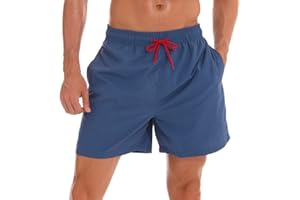LEZUAN Bañadores Hombre Transpirable, Traje de Baño Hombre Repelente al Agua, Bañador Hombre de Secado Rápido con Forro de Malla, Bolsillos y Cordón