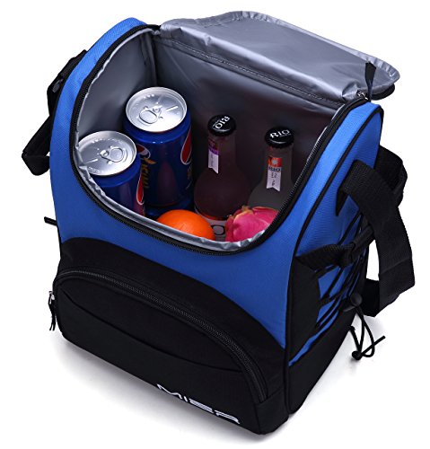 MIER Große Kühltasche XL Isoliertasche Thermotasche Lunchtasche Picknicktasche mit Flaschenhalter, Tragesystem mit verstellbarem Schultergurt, Blau - 5