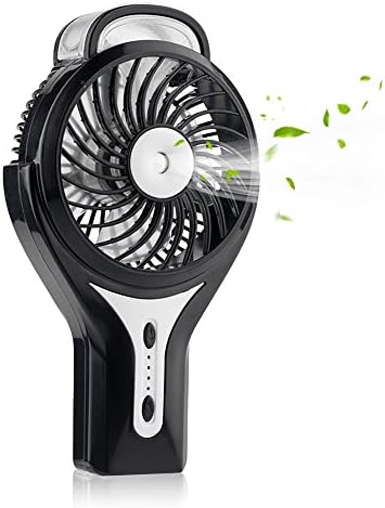 HCLKSTORE Portable Handheld Mini Misting Fan with cooling Mist Humidifier for Home Office Outdoor Camping and Travel (Black)