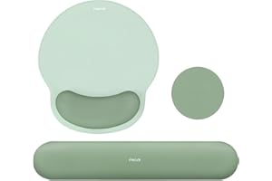 ‎MOSISO MOSISO Handgelenkstütze für Mauspad&Tastatur Set, Ergonomisch Kreisförmig Mauspad&Untersetzer Rutschfeste Basis Schmerzlinderung Hause/Büro&Leichtes Tippen mit Weichem Stoff&Silikonfutter,Antikes Grün