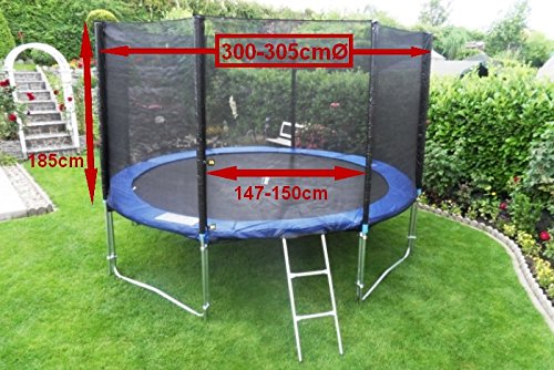 Trampolin Sicherheitsnetz 300 – 305 cm Ø für 6 Stangen Ersatznetz Fangnetz - 4