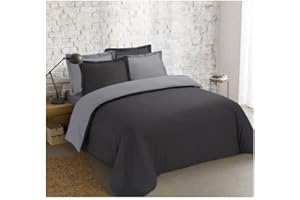 VISION – Funda nórdica Reversible de algodón Antracita/Gris, 240 x 220 cm