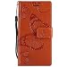 Produktbild DENDICO Sony Xperia Z5 Compact Hülle, PU Leder Handyhülle mit Standfunktion und Kartenfach, Magnetverschluss Flip Brieftasche Etui TPU Schutzhülle für Sony Xperia Z5 Compact - Orange