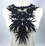 Material: Poliéster yulakes cuello de encaje - Collar cuello decorar para vestido DIY Handwork talla única negro