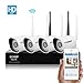 Produktbild 4CH WiFi CCTV NVR Netzwerk Videorekorder,LESHP 4pcs HD 720p Wireless WiFi CCTV Kit NVR Wireless Security Funküberwachungssystem CCTV Surveillance Systeme Stecker und spielen Indoor-/Outdoor