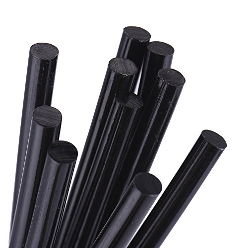 zyurong 10 stk. 7 mm Heißklebesticks Heißklebestift Heißkleber Transparent 7*190 mm (Schwarz) - 2