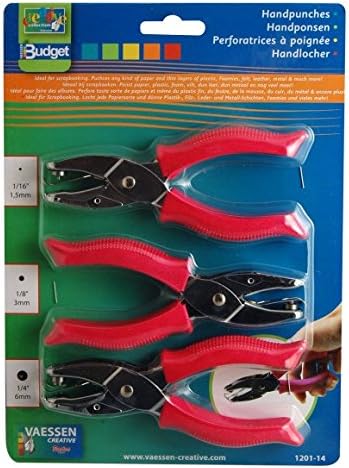 vaessen hand plier hole punch set 1/16" , 1/8 and 1/4 inch circle leather,metal,card etc